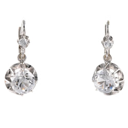 White gold and Zirconia Lever-back Earrings
