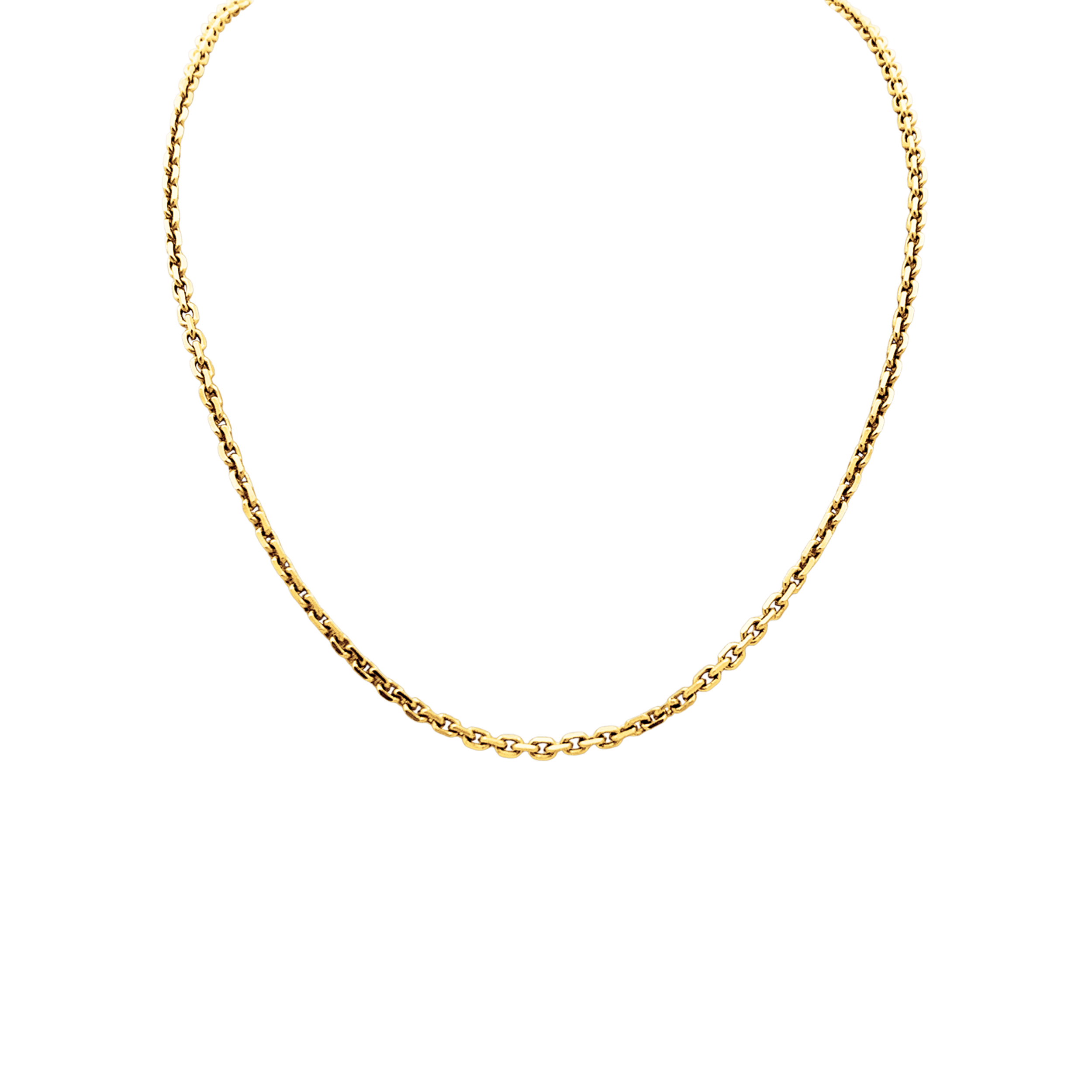 Collier or jaune, maille forçat.