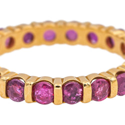 Bague Alliance en or jaune et rubis