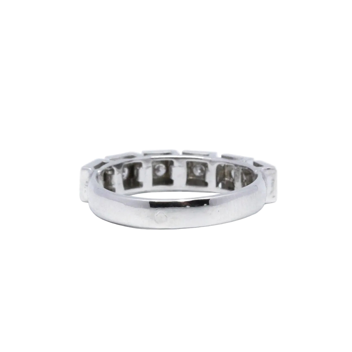 White Gold Wedding Band with Diamonds