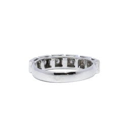 White Gold Wedding Band with Diamonds