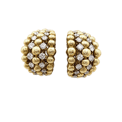 Earrings Boucheron, "Grain de raisin" in yellow gold and diamonds.