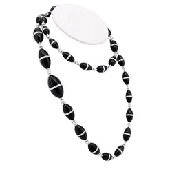 R.CAMPELL necklace in platinum, Onyx, and Diamonds