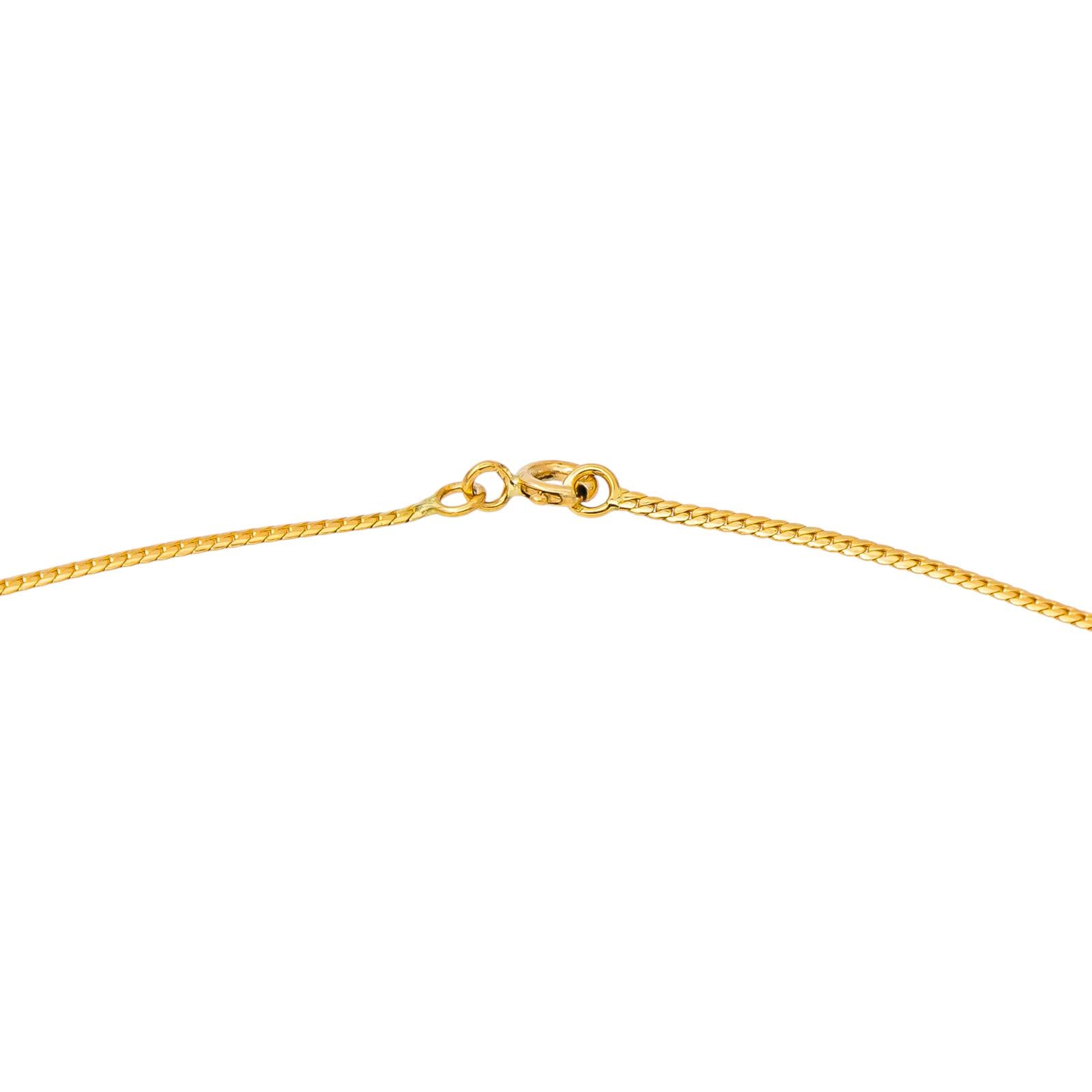 Yellow Gold English Link Necklace with Diamonds