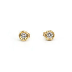 Yellow Gold & Diamond Earrings