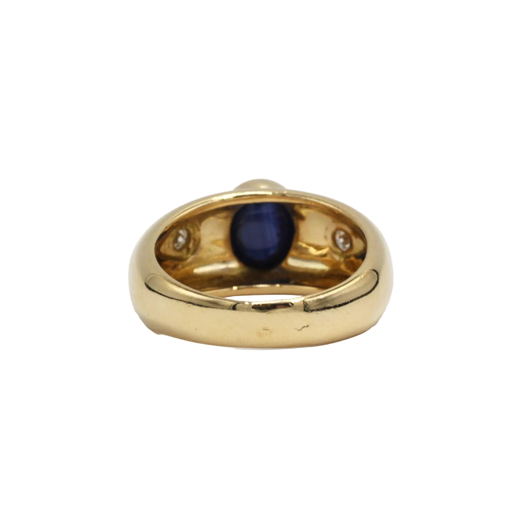 Bague Jonc en or jaune, saphir et diamants