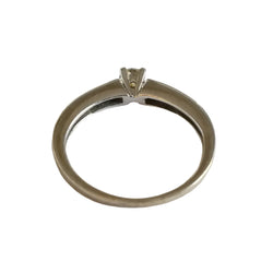 White Gold Solitaire Ring with Diamonds