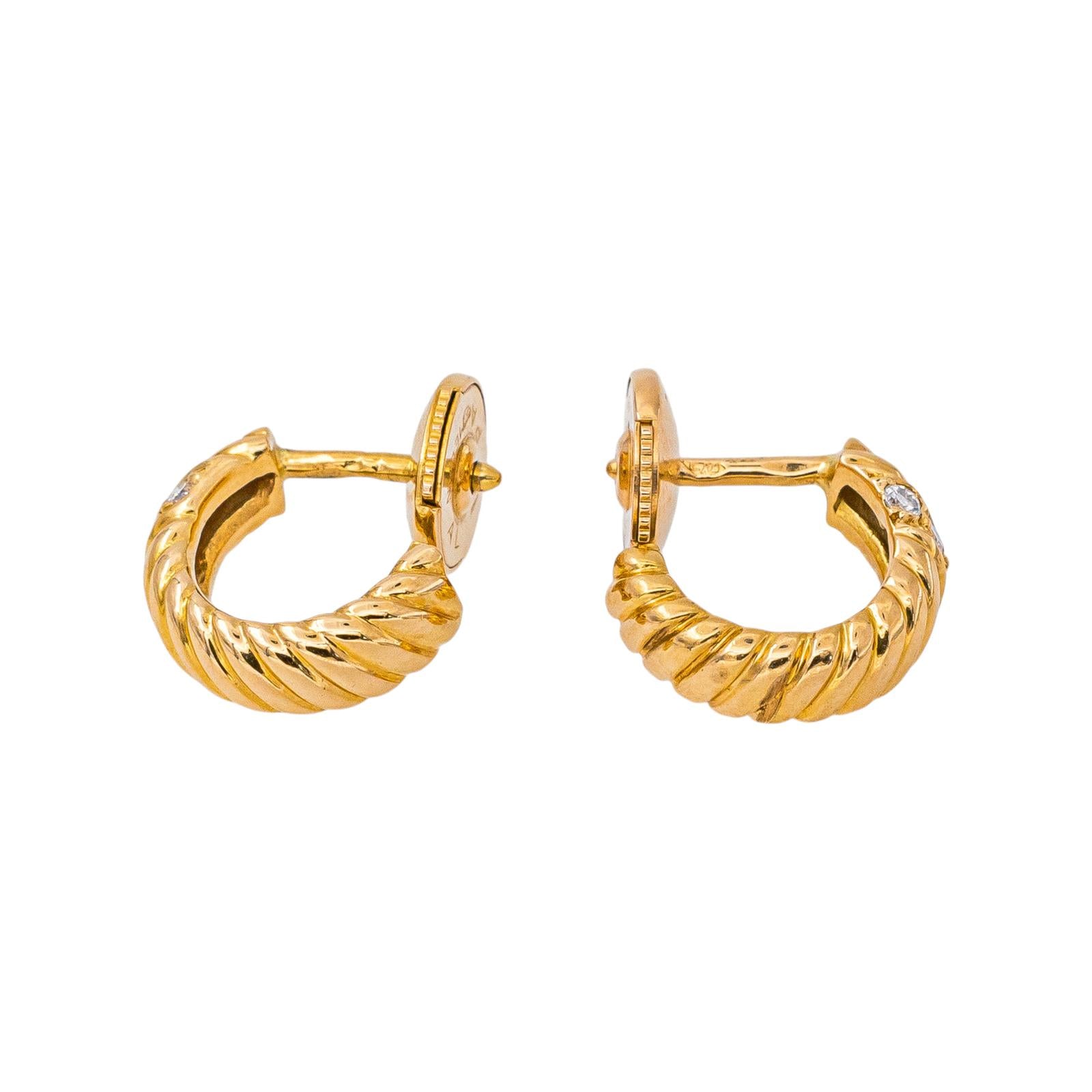 Yellow Gold Diamond Hoop Earrings