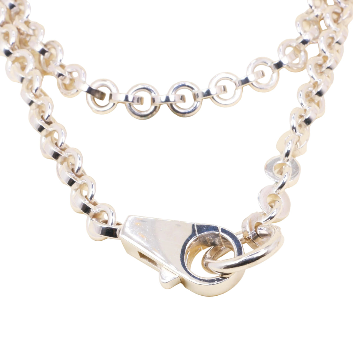 HERMÈS "Voltige" Long Necklace in Silver