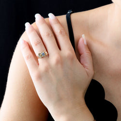 Tank Ring in Rose Gold and Sapphire
