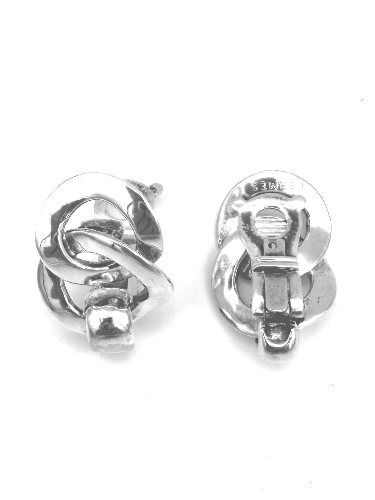Boucles d'oreilles Clips HERMÈS en argent