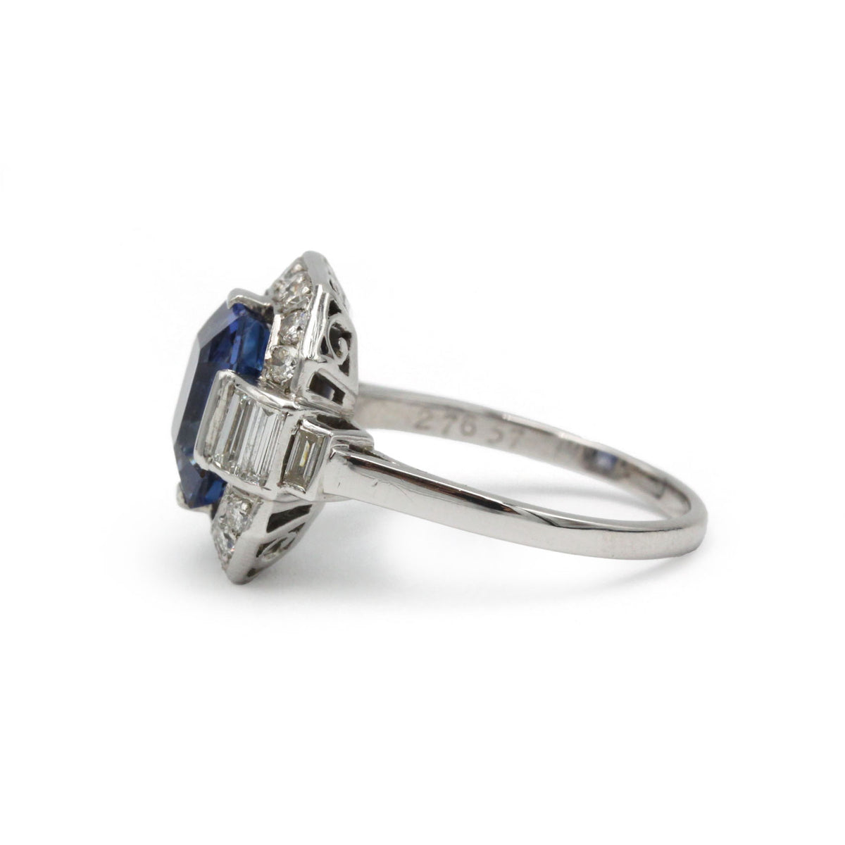 Entourage Ring in Platinum, Sapphire, and Diamonds