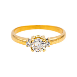 Ring Yellow gold solitaire diamond