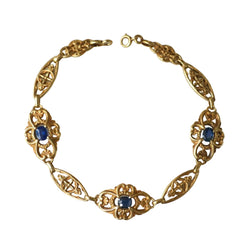 Belle Epoque Bracelet with a Garland of Sapphires on Yellow Gold
