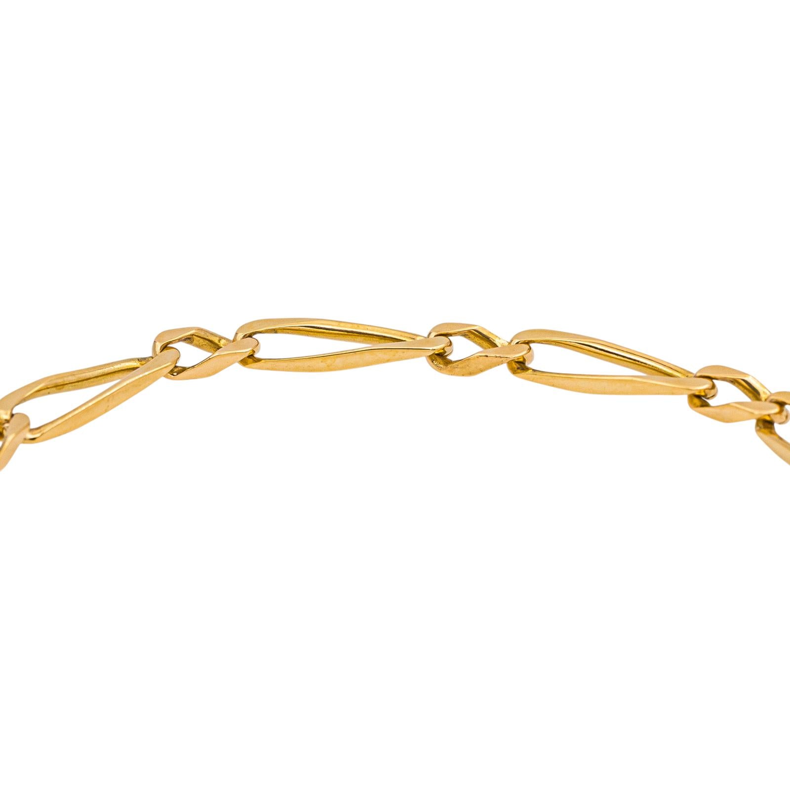 Bracelet Maille figaro  Or jaune