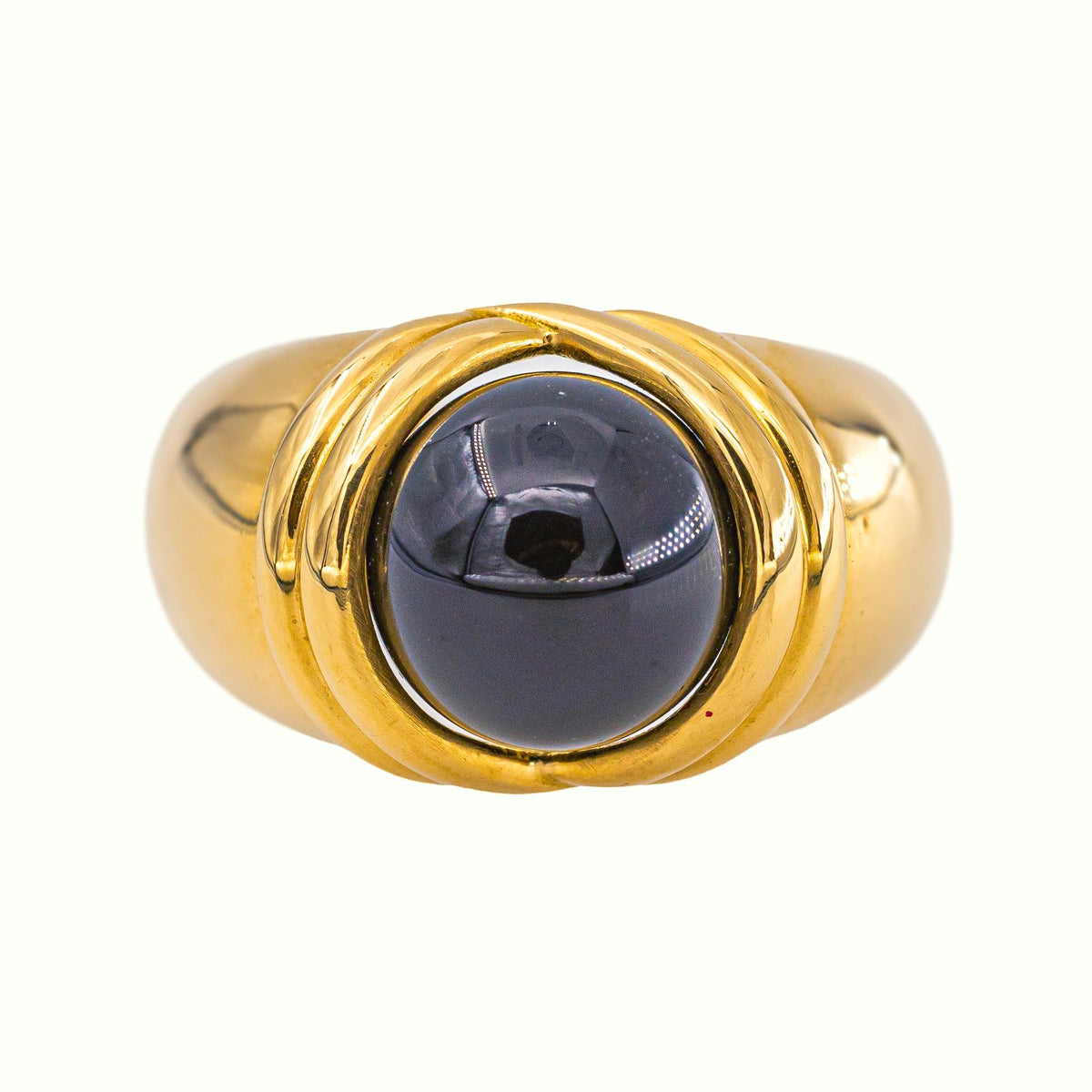 Yellow Gold Dome Tiger's Eye Ring