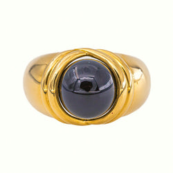 Yellow Gold Dome Tiger's Eye Ring