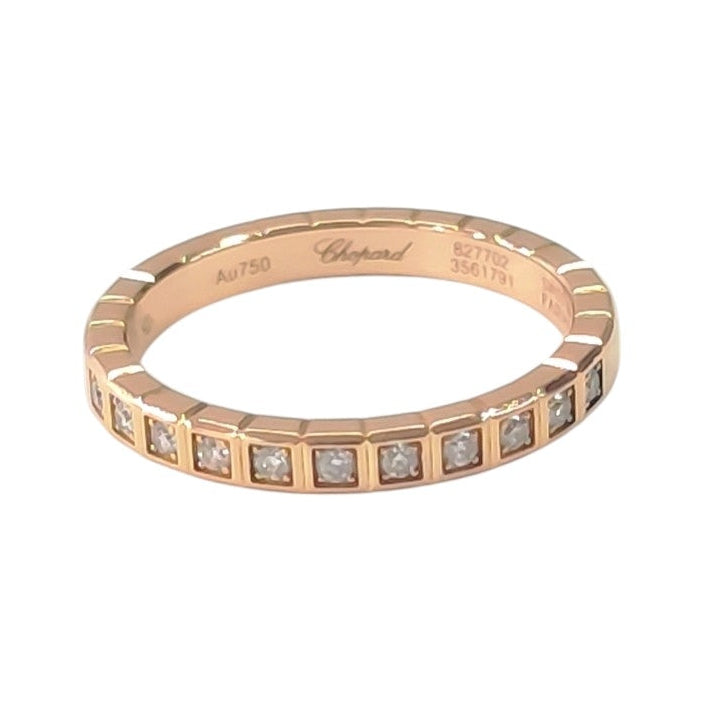 CHOPARD "Ice Cube" Wedding Band in Rose gold and Diamonds