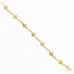 Art Deco bracelet in yellow gold, platinum, pearls, emeralds, and diamonds