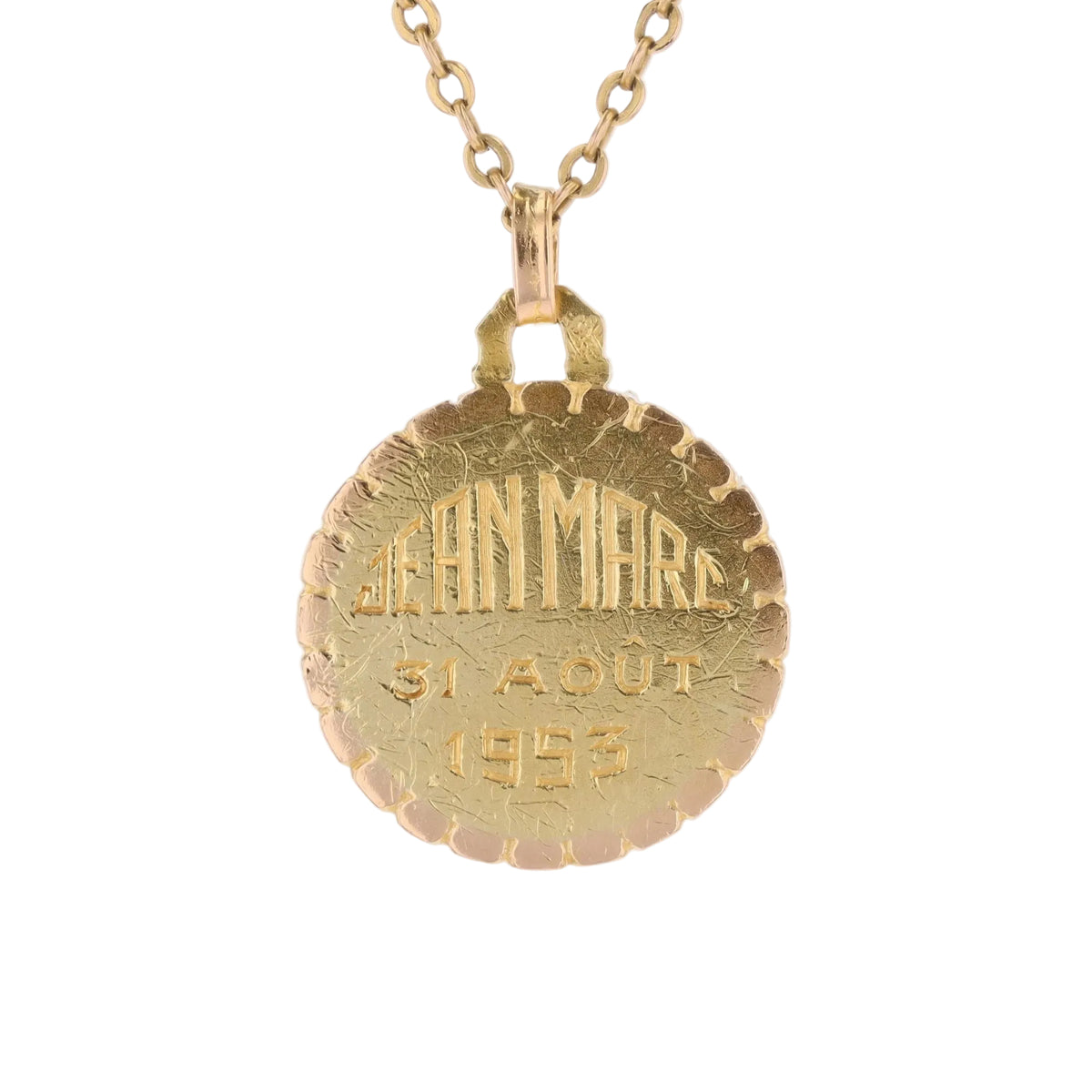Medal in yellow gold and rose gold