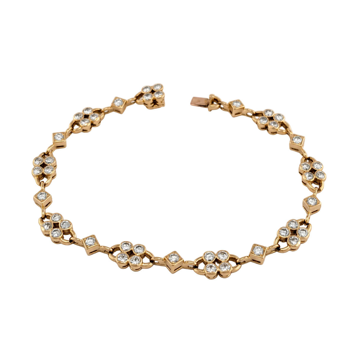 "Ligne" Bracelet in Yellow Gold and Diamonds