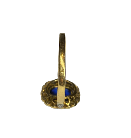 "Entourage" Ring in Yellow Gold, Sapphire, and Diamonds