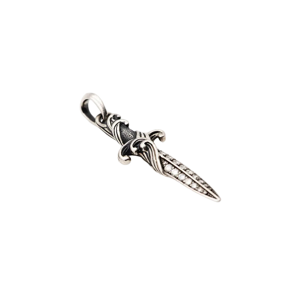 DAVID YURMAN "Waves Dagger" pendant in silver and diamonds