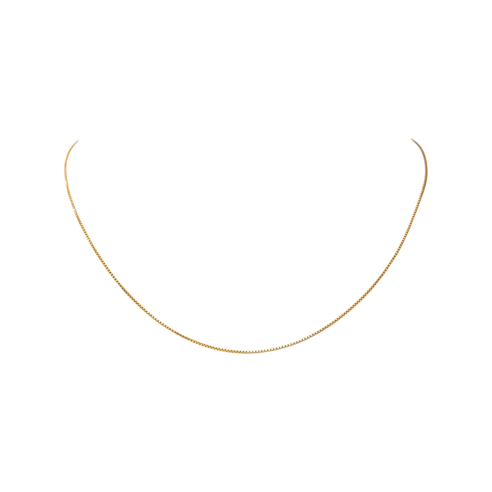 Yellow Gold Box Chain Necklace
