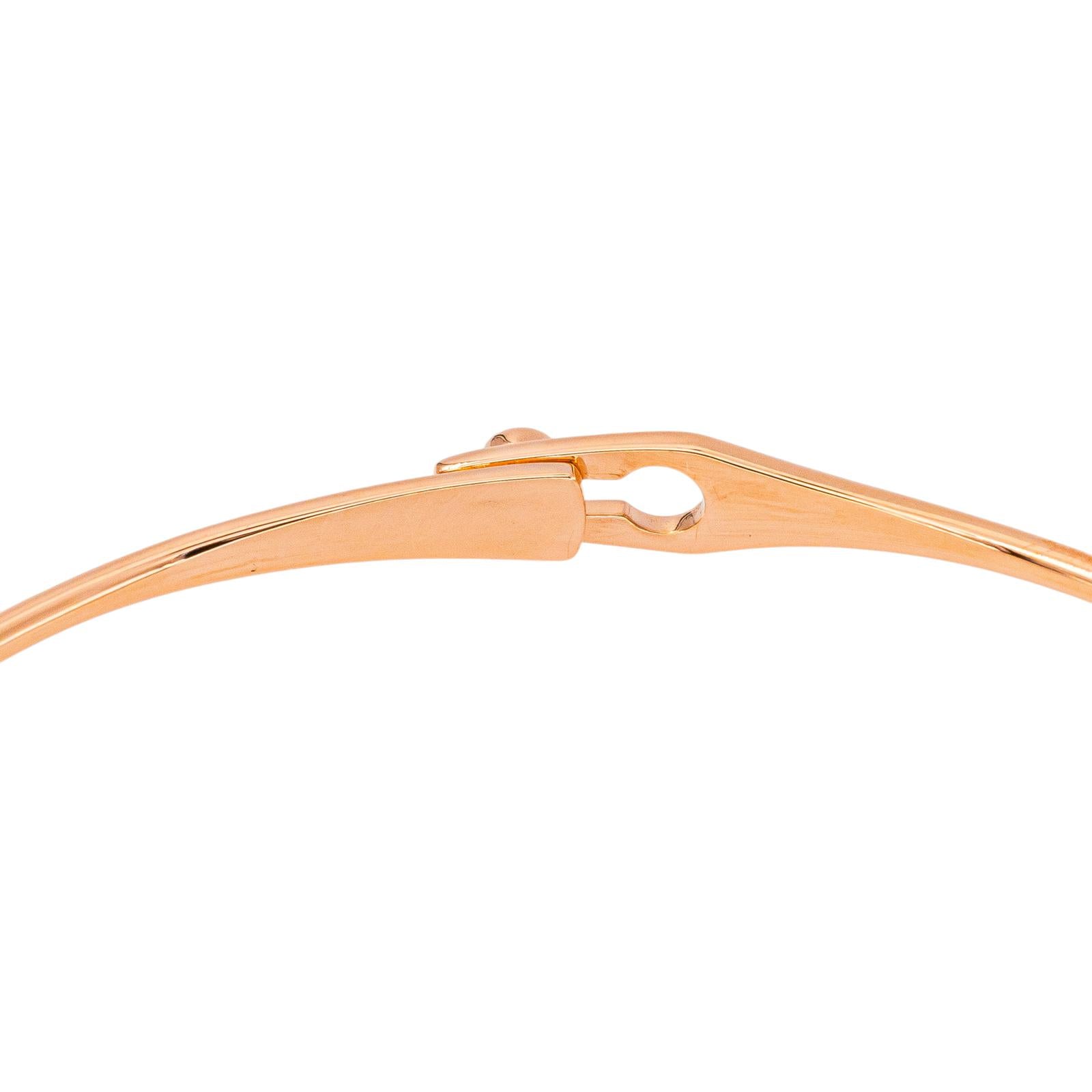 Dinh Van Bangle Bracelet with Clasp, Rose gold with Diamonds