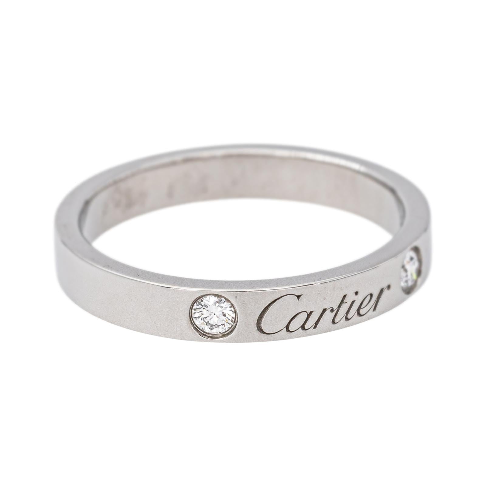 Cartier C de Cartier Wedding Band in Platinum with Diamonds