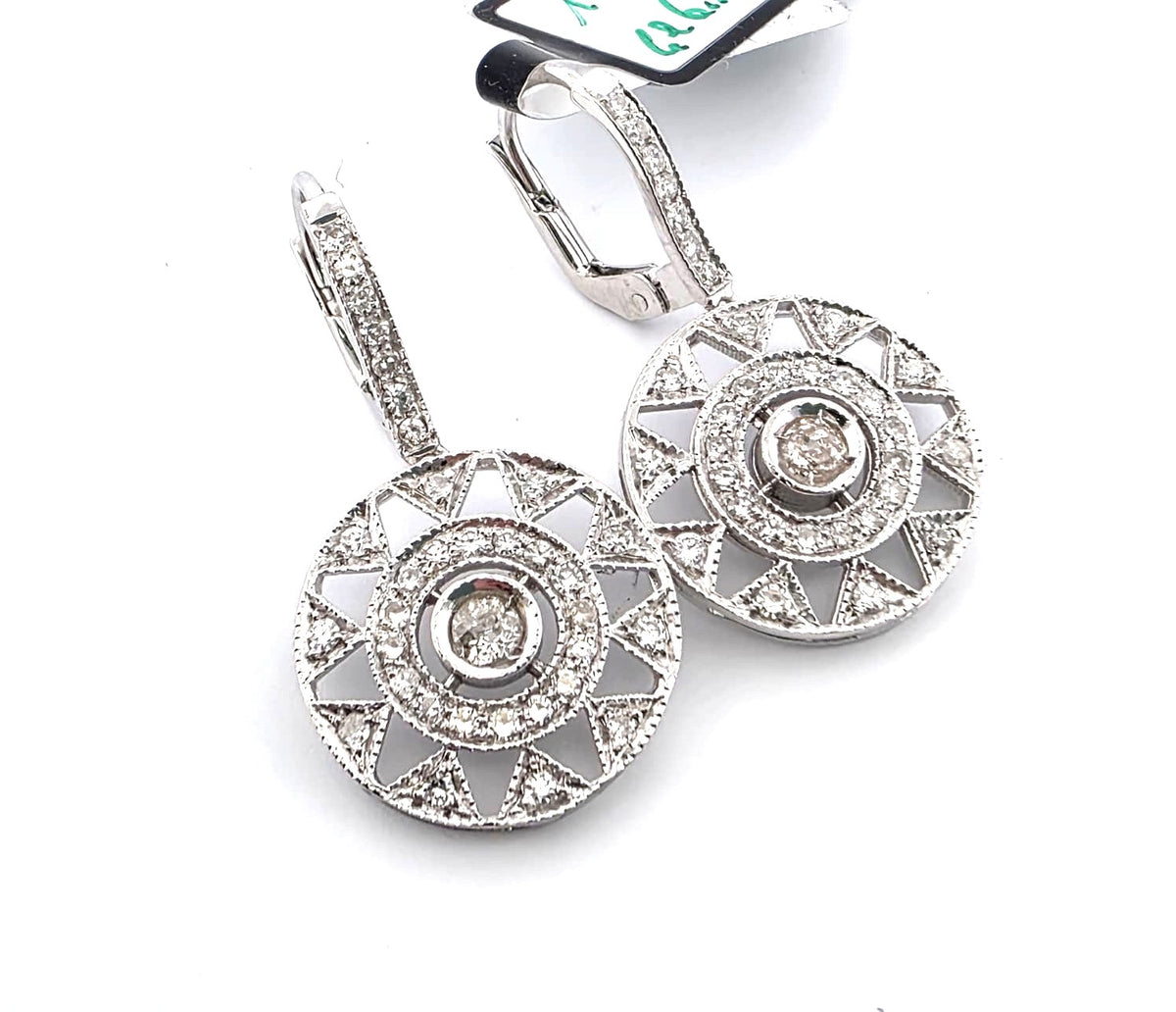 White Gold and Diamond Drop Earrings