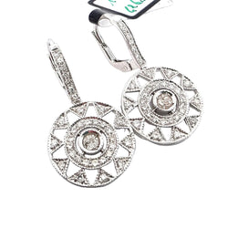 White Gold and Diamond Dangle Earrings
