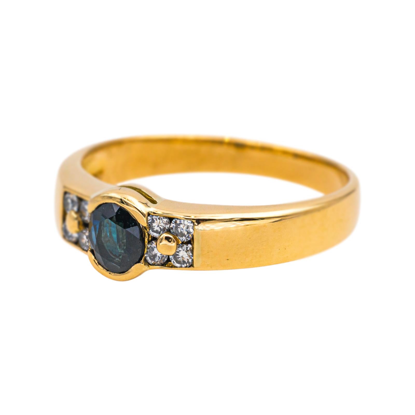 Bague  Or jaune Saphir 