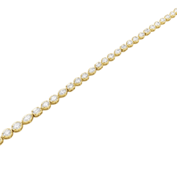 "Ligne" Bracelet in Yellow Gold and Diamonds