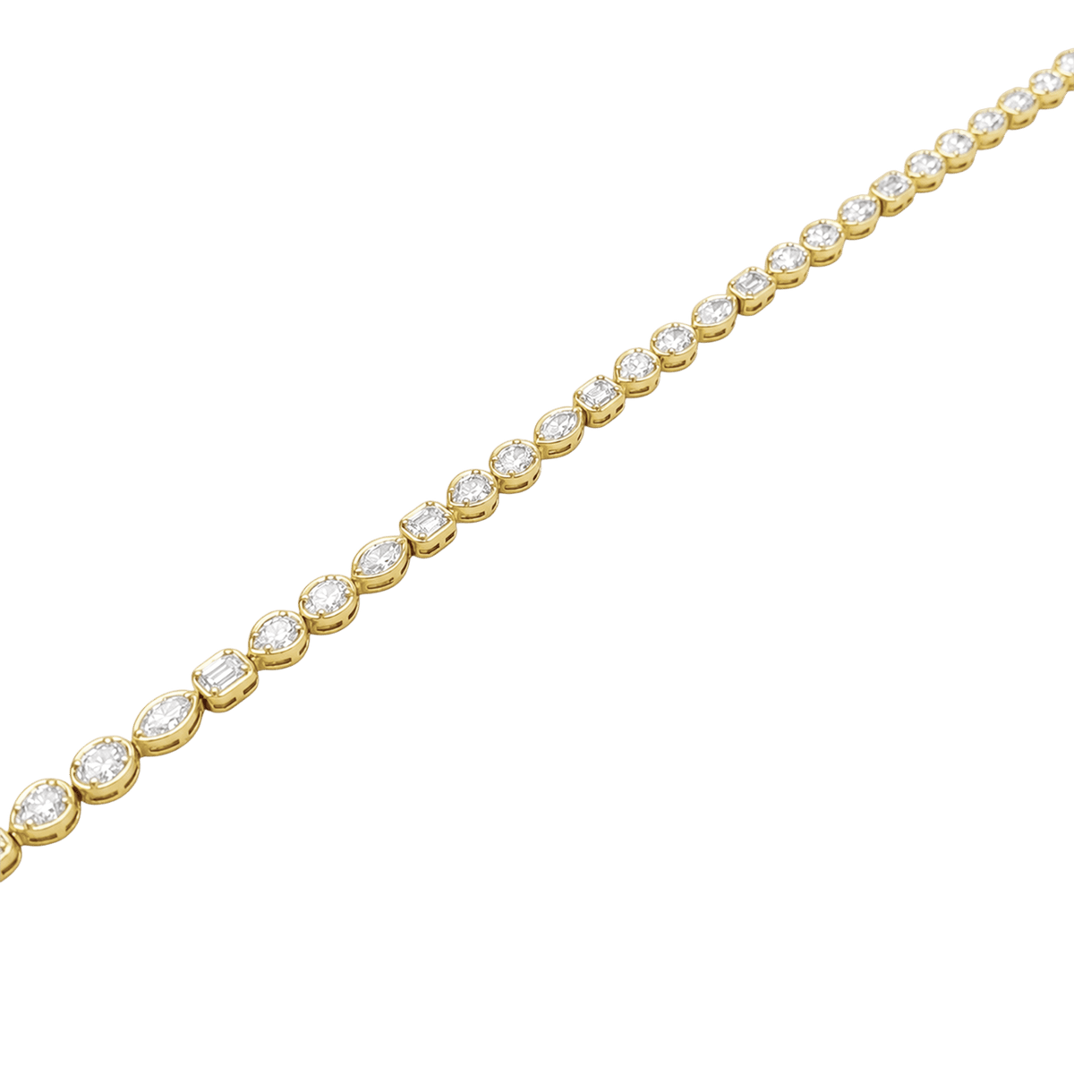"Ligne" Bracelet in Yellow Gold and Diamonds