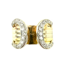 Bague CARTIER Double C en or blanc, or jaune, or rose et diamants