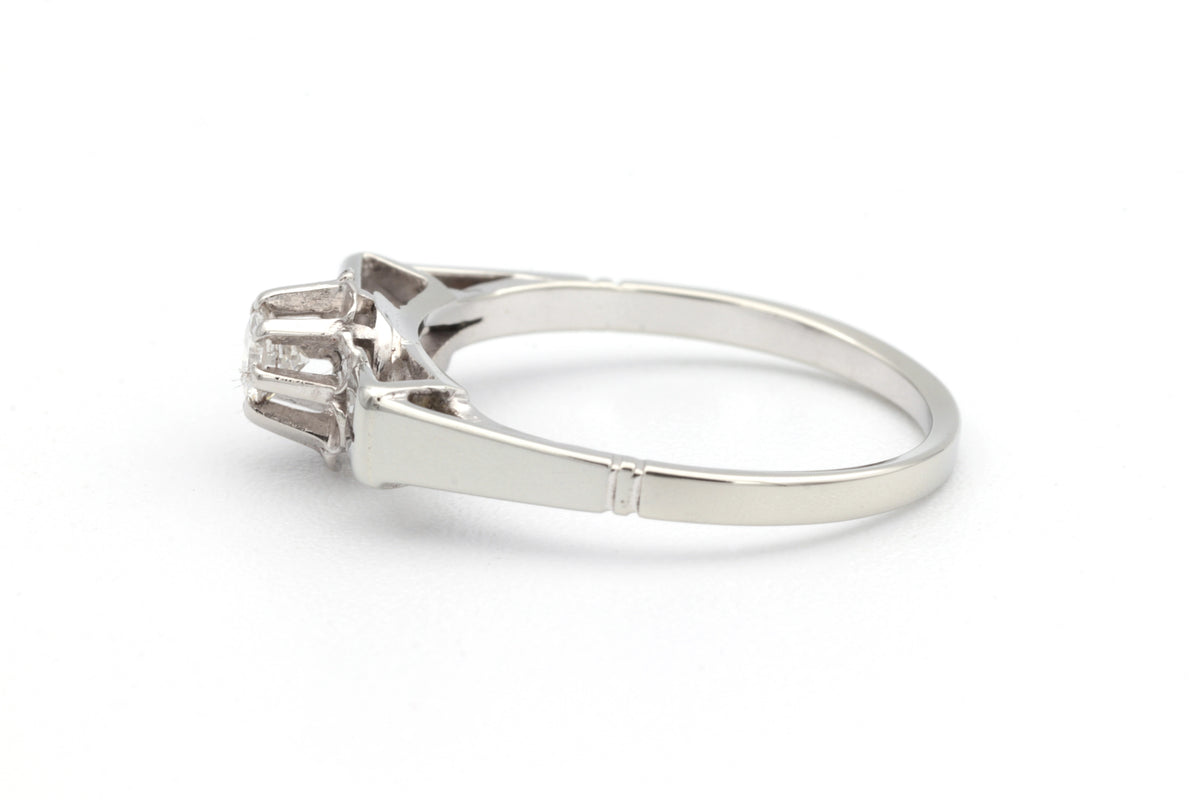 Bague Solitaire en or blanc et diamant