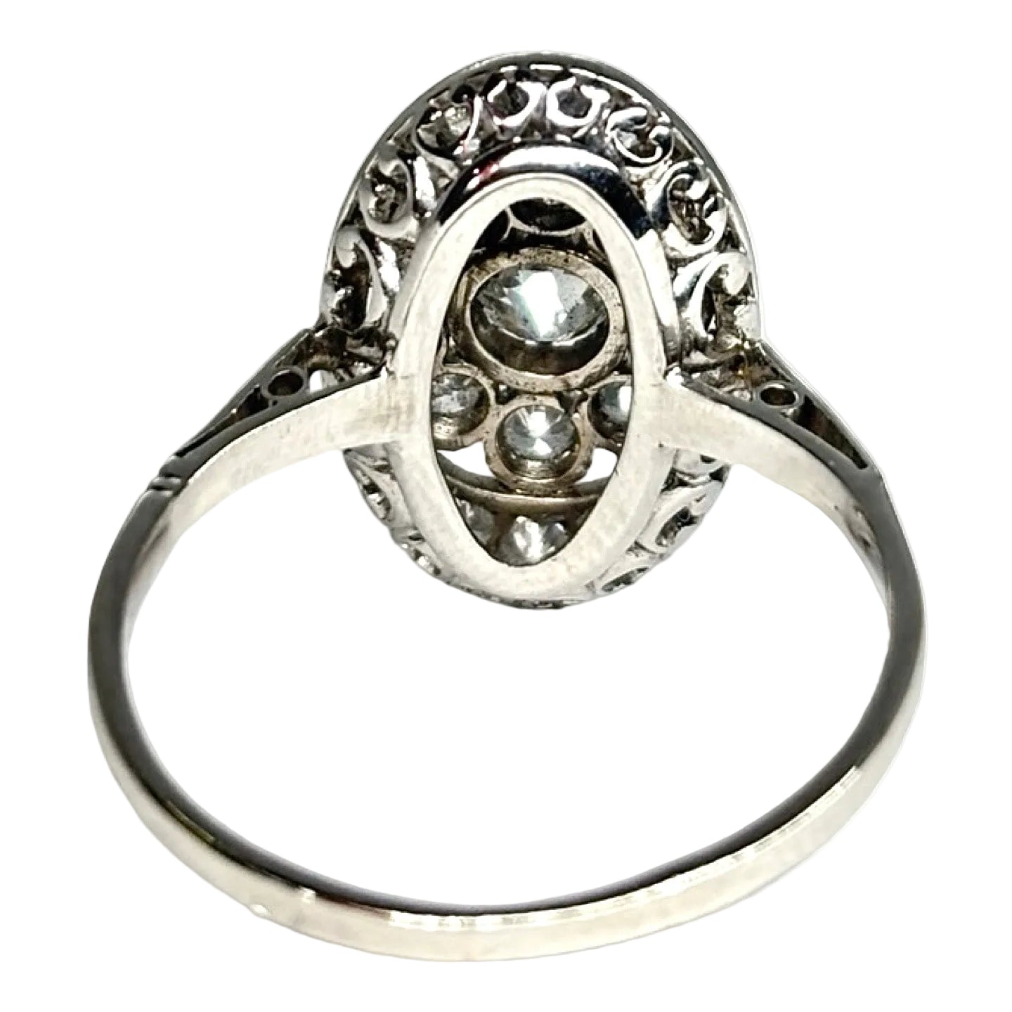 Vintage white gold ring with diamonds, 0.50 ct