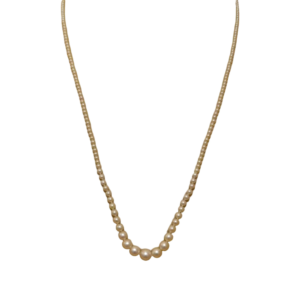 Gold, Platinum, and Diamond Pearl Necklace