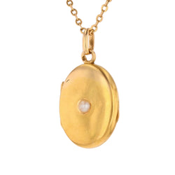 Yellow gold Locket with Pearl