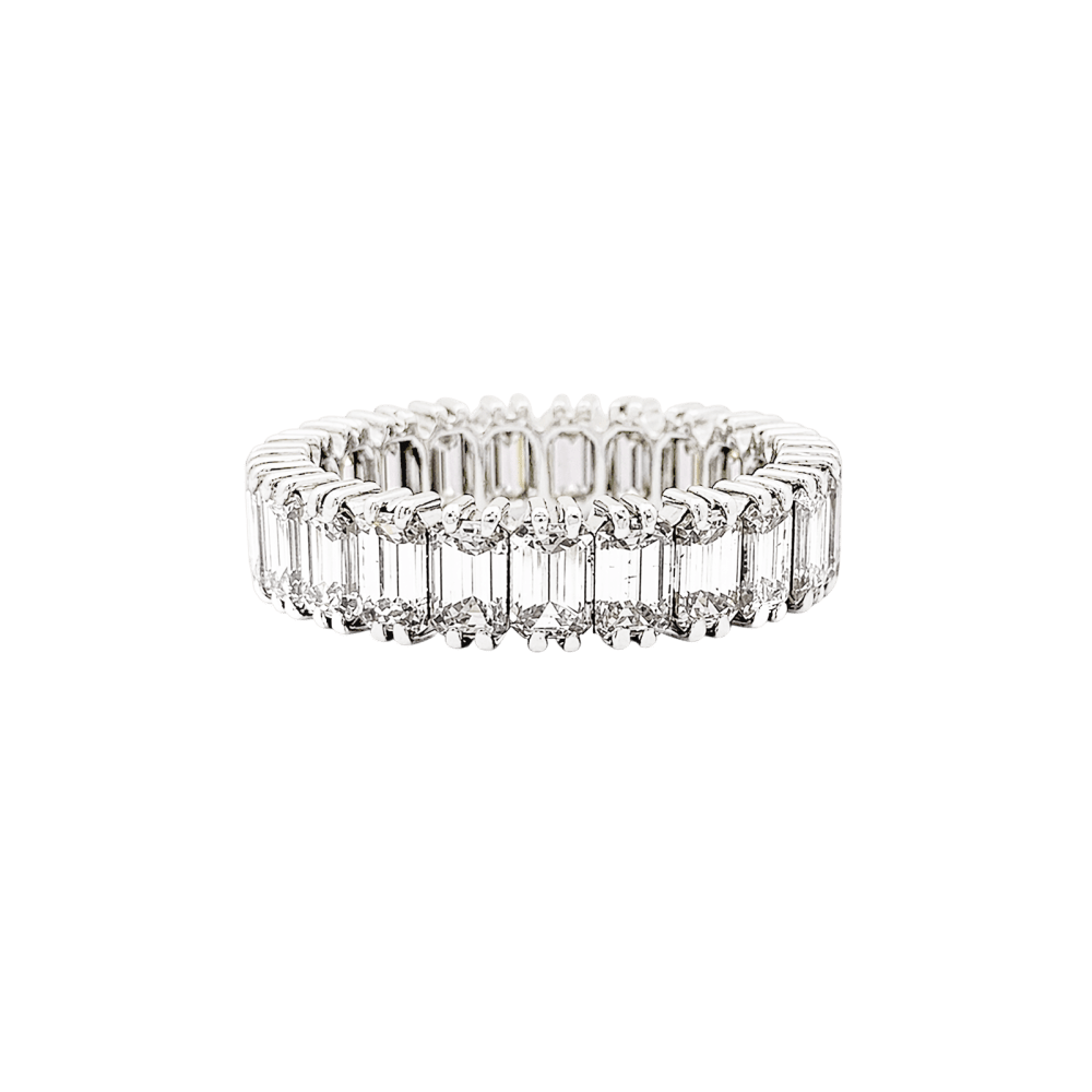 Ring alliance tour complet, paltinium and diamonds emerald cut.