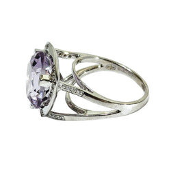 MAUBOUSSIN "Mes coules à toi" Solitaire Ring in white gold, with Amethyst and Diamonds