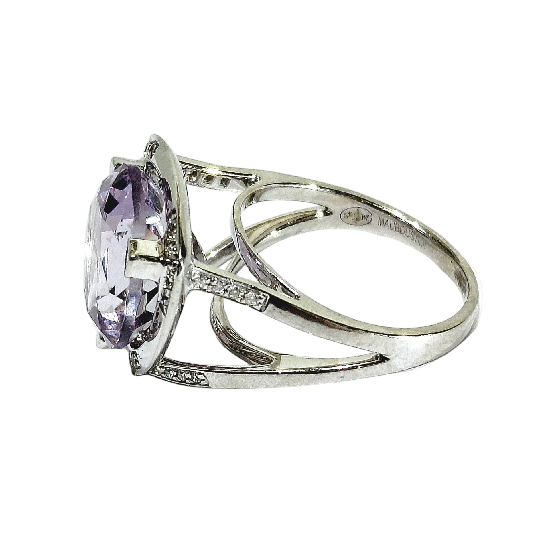 MAUBOUSSIN "Mes coules à toi" Solitaire Ring in white gold, with Amethyst and Diamonds