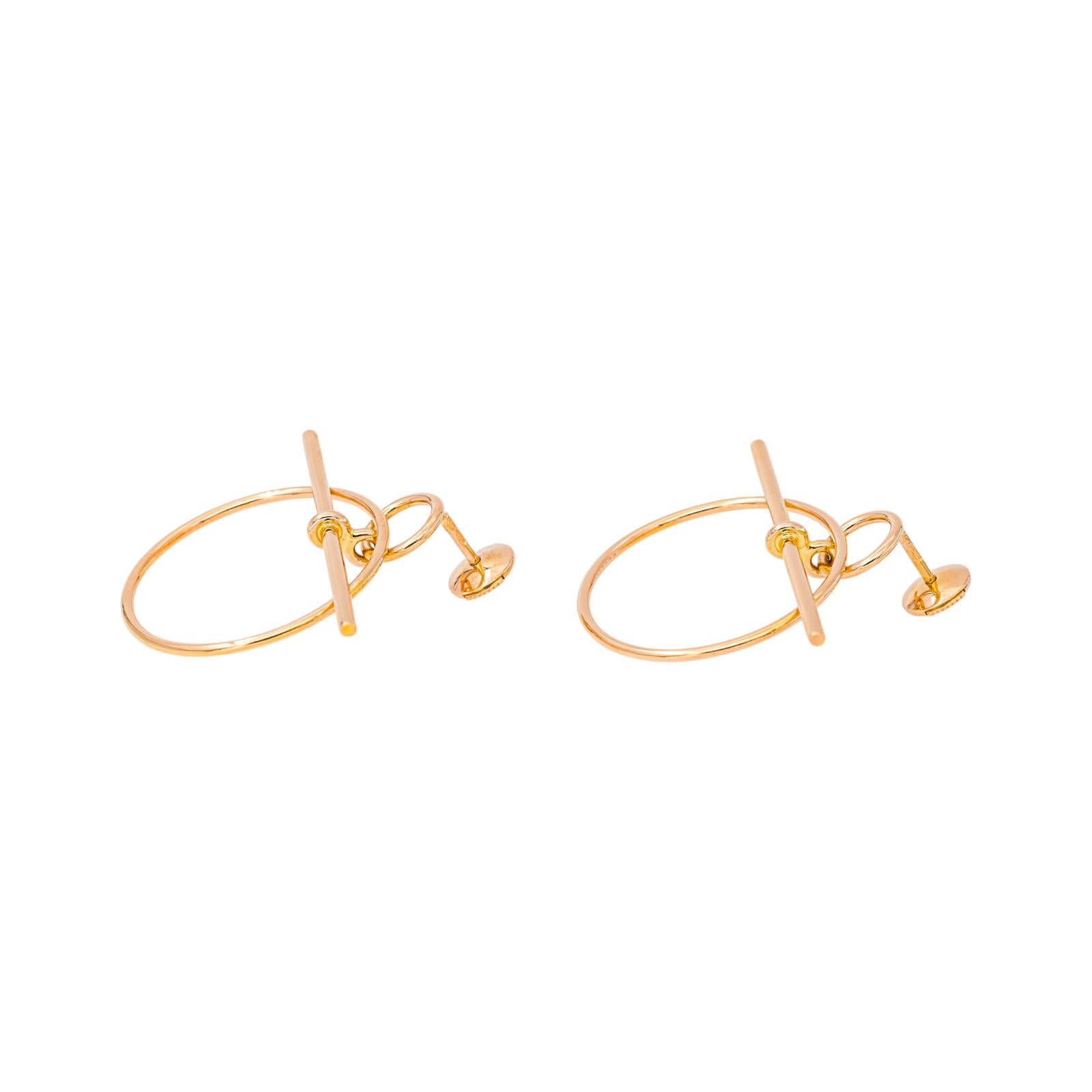 Hermès Boucles d'oreilles Loop Or rose