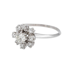 Bague Marguerite Or blanc Diamant