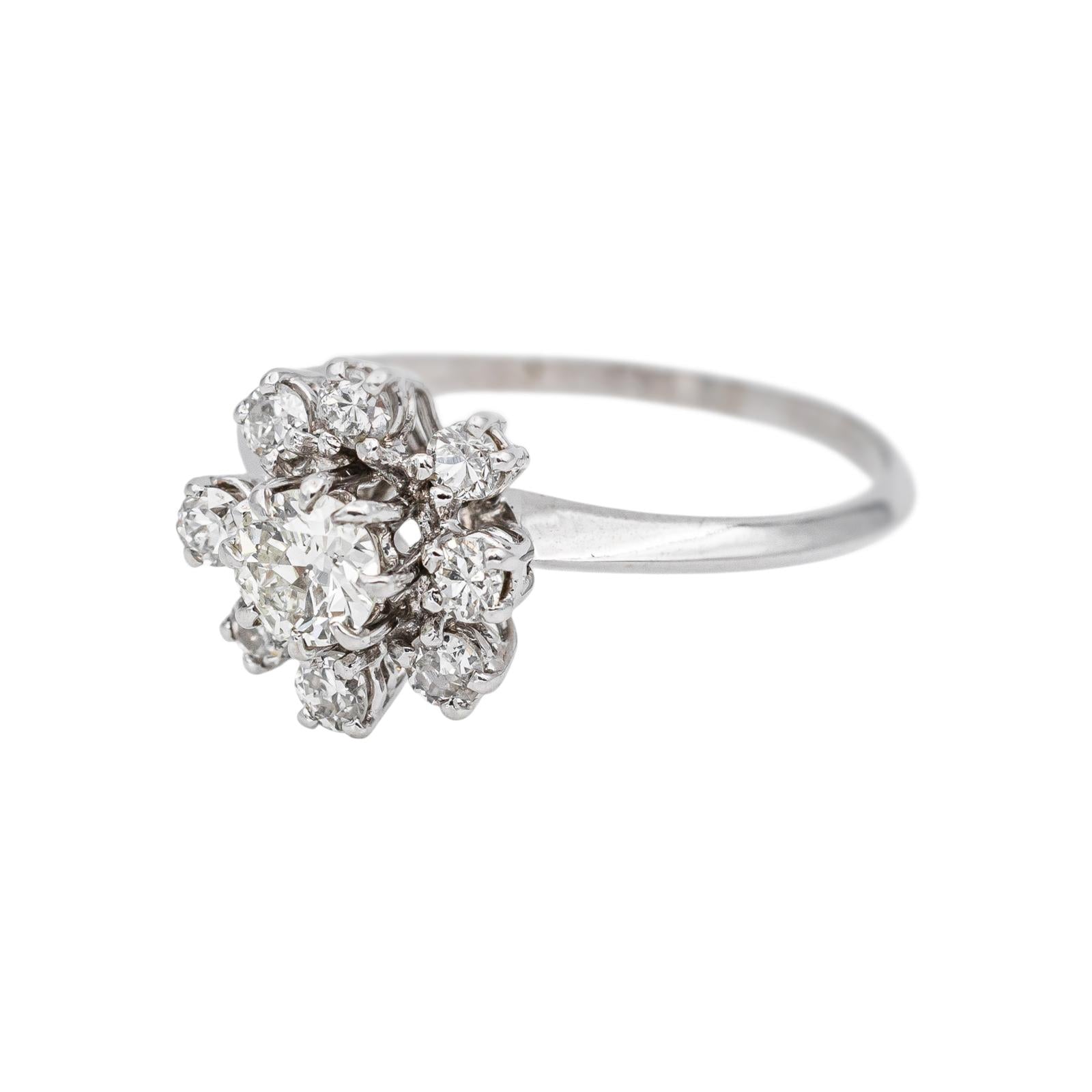Bague Marguerite Or blanc Diamant