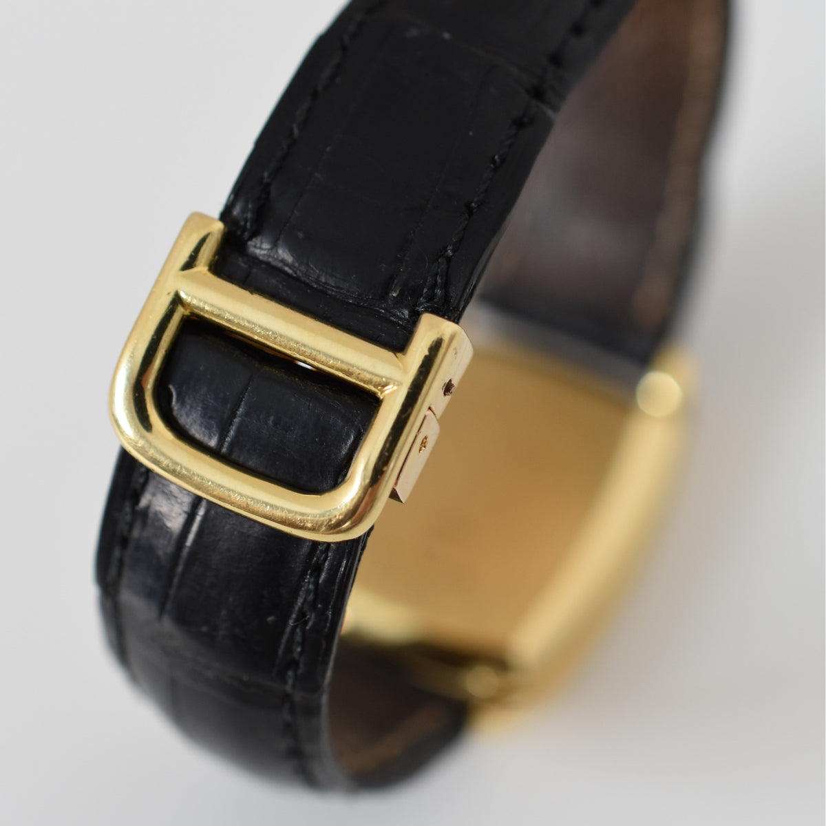 Watch BAUME & MERCIER for VAN CLEEF & ARPELS in yellow gold, leather and sapphire