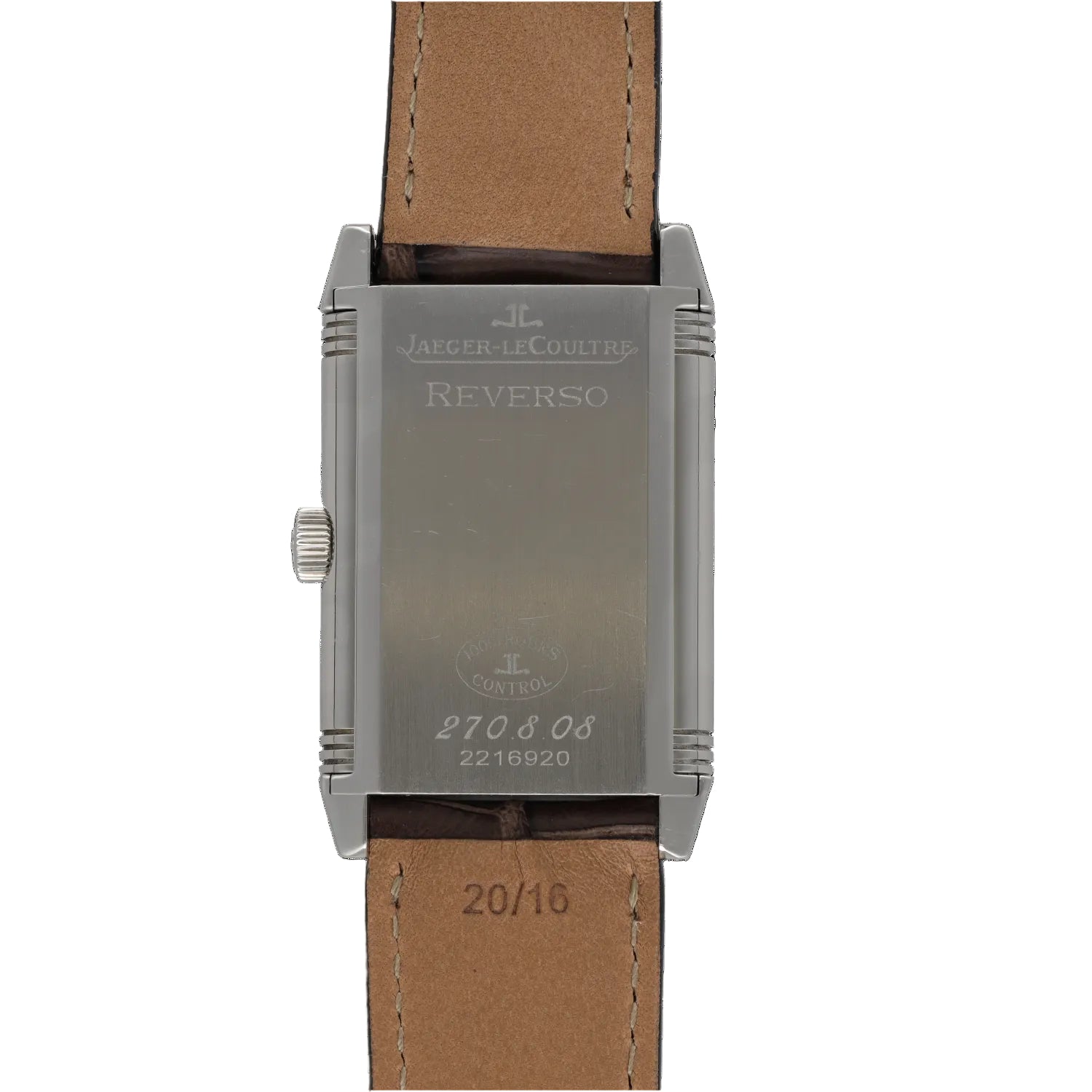 JAEGER-LECOULTRE "Reverso" GM Watch in Steel and Leather