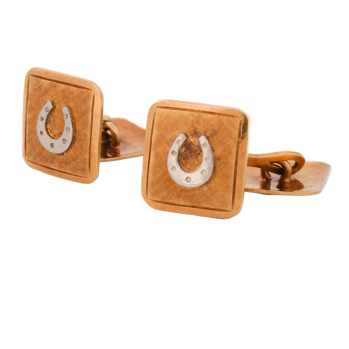 Cufflinks in white gold and yellow gold