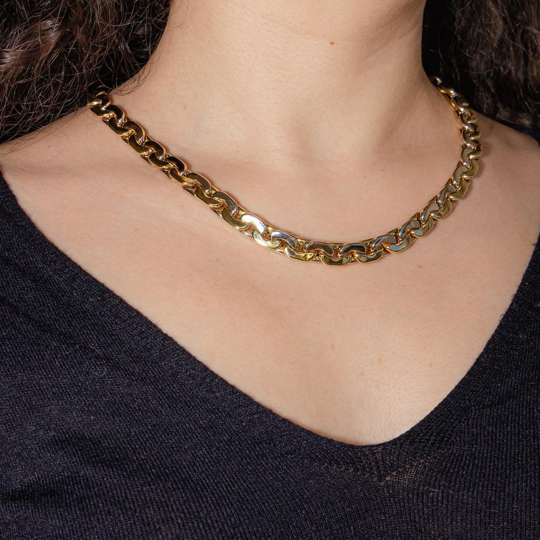 Necklace Bean stitch Yellow gold